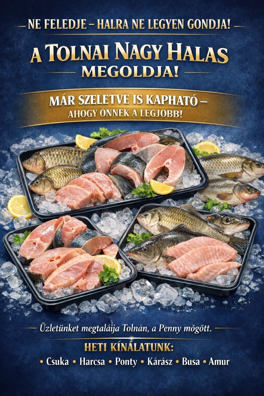 Friss, előkészített hal
